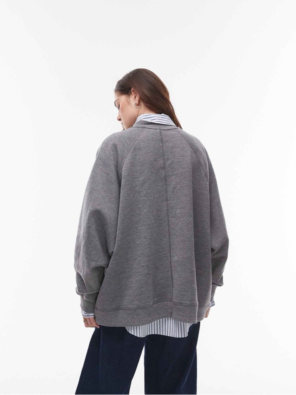 Topshop Oversized Raglan Crewneck Sweatshirt - Picture 3 of 3
